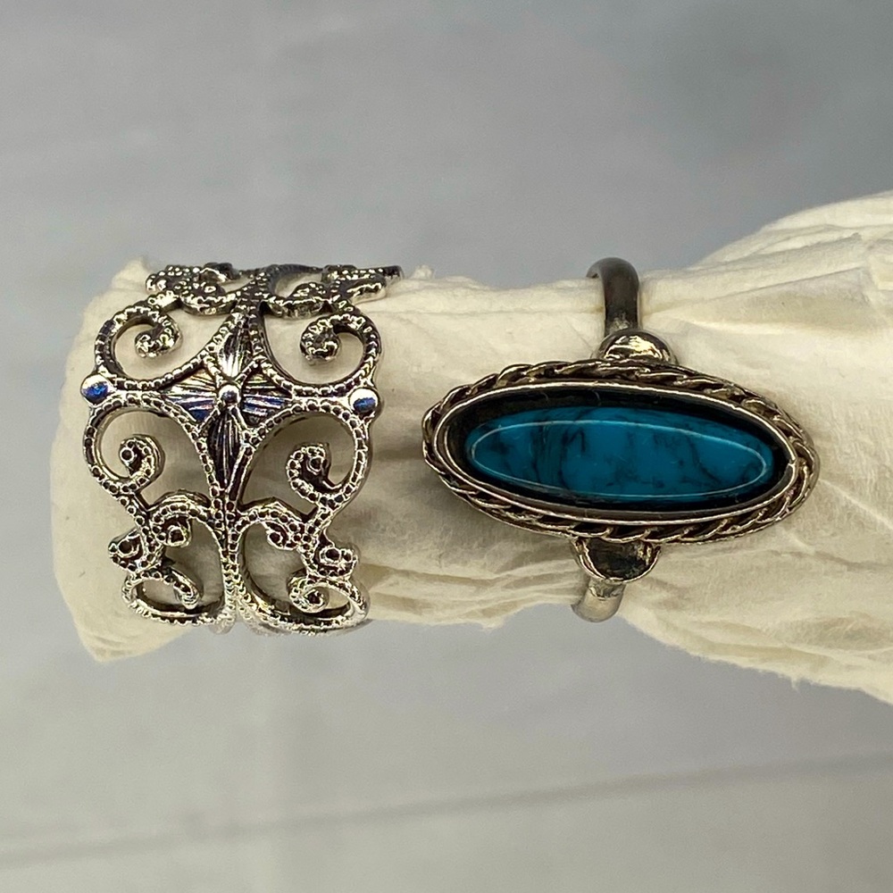 Silver Rings - Blue stone Silver ring - Adjustable